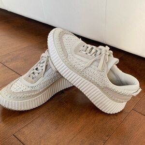 Dolce Vita Cream Woven Platform Sneakers
